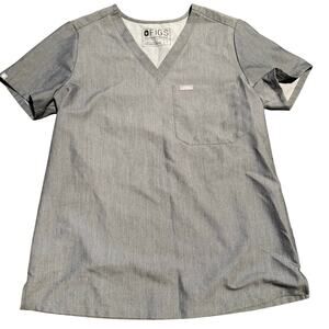 FIGS Catarina One-Pocket Scrub Top, Graphite, Size Small